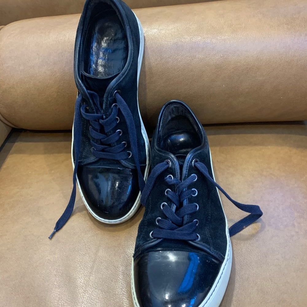 Lanvin Paris Leather and Suede Men’s Size 7 Sneakers Excellent Condition